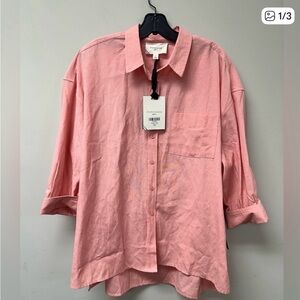 Pomander Place Pink Button-Up Blouse